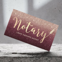 Notary Loan Siging Agent Burgundy Rosa Gold Ombre