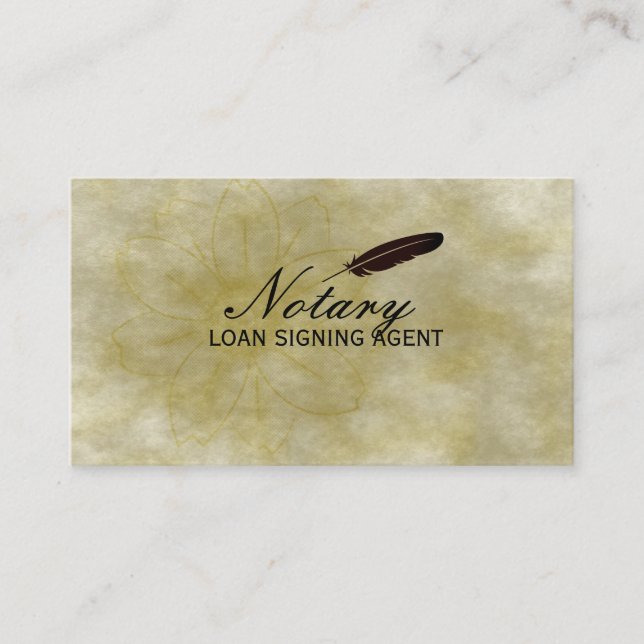 Tarjeta De Visita Notary Loan Siging Agent Gold Flower Business Car (Anverso)