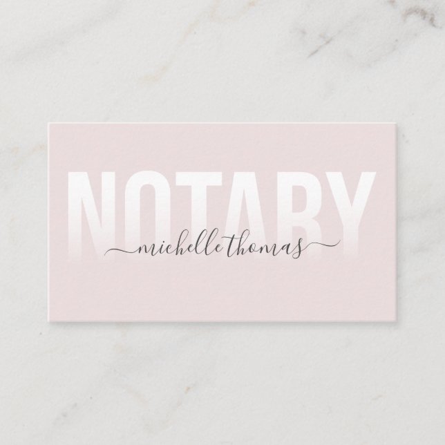 Tarjeta De Visita Notary Loan Siging Agent Rosa Gold Marble (Anverso)