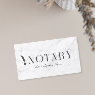 Tarjeta De Visita Notary Loan Siging Agent White Marble