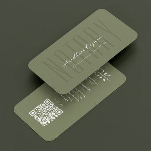 Tarjeta De Visita Notary Loan Siging Modern Sage Profesional