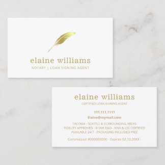 Tarjeta De Visita Notary Loan Signing Agent Gold