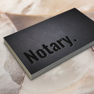 Tarjeta De Visita Notary Loan Signing Agent Minimalista Negro