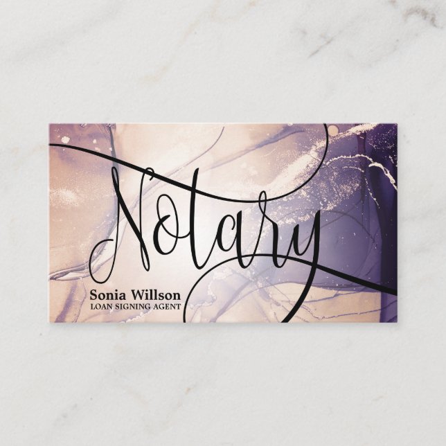 Tarjeta De Visita Notary Loan Signing Agent Modern abstract Business (Anverso)