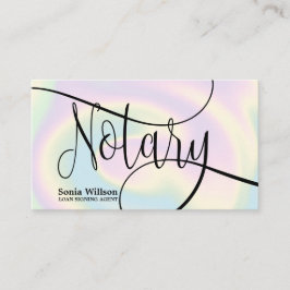 Tarjeta De Visita Notary Loan Signing Agent Modern Holographic Relie