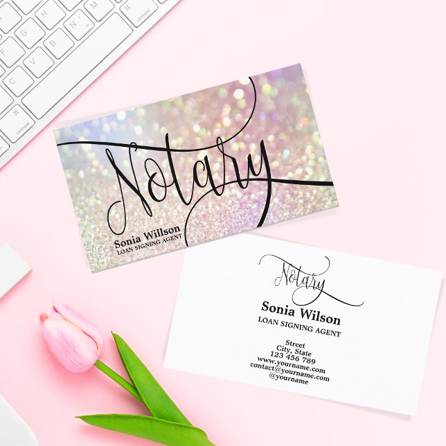 Tarjeta De Visita Notary Loan Signing Agent Modern iricent (Subido por el creador)