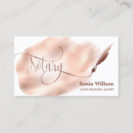 Tarjeta De Visita Notary Loan Signing Agent Modern Rosa Gold Agate