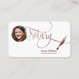 Tarjeta De Visita Notary Loan Signing Agent Modern Rosa Gold Agate