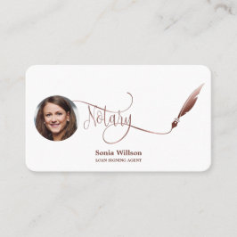 Tarjeta De Visita Notary Loan Signing Agent Modern Rosa Gold Agate