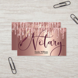 Tarjeta De Visita Notary Loan Signing Agent Modern Rosa Gold Purpuri
