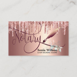 Tarjeta De Visita Notary Loan Signing Agent Modern Rosa Gold Purpuri