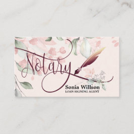 Tarjeta De Visita Notary Loan Signing Agent Modern Rosa Gold Purpuri