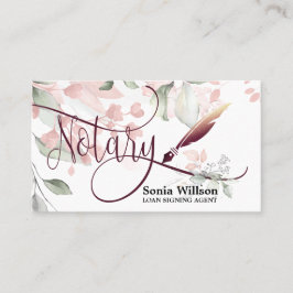 Tarjeta De Visita Notary Loan Signing Agent Modern Rosa Gold Purpuri