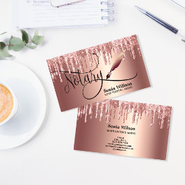 Tarjeta De Visita Notary Loan Signing Agent Modern Rosa Gold Purpuri