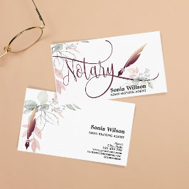 Tarjeta De Visita Notary Loan Signing Agent Modern Rosa Gold Purpuri