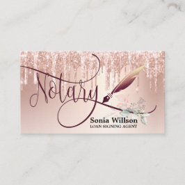Tarjeta De Visita Notary Loan Signing Agent Modern Rosa Gold Purpuri