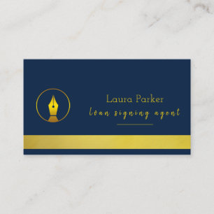Tarjeta De Visita Notary Loan Signing Agent Nib Gold