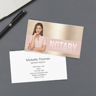 Tarjeta De Visita Notary Loan Signing Agent Professional Pink Photo