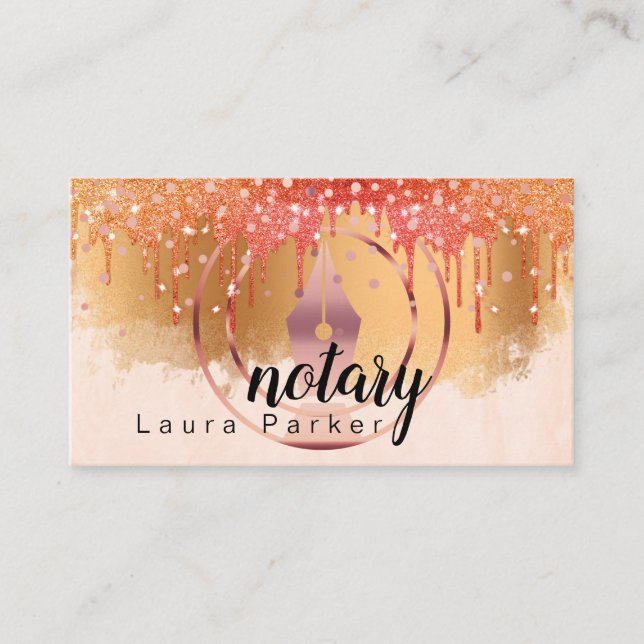 Tarjeta De Visita Notary Loan Signing Agent Rosa Gold Procurador    (Anverso)