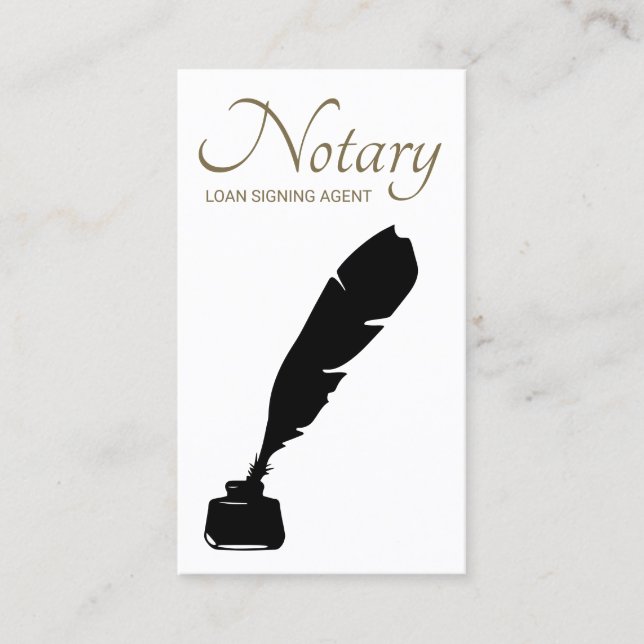 Tarjeta De Visita Notary Loan Signing Agent Simple Business Card (Anverso)