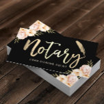Tarjeta De Visita Notary Loan Signing Agent Vintage Floral<br><div class="desc">Notary Loan Signing Agent Modern Gold Typography Vintage Floral Business Cards.</div>