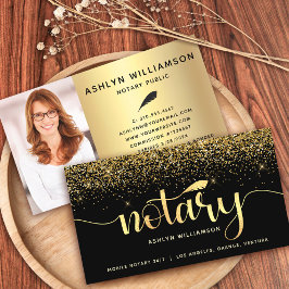 Tarjeta De Visita Notary Photo Black Gold Purpurina Loan Siging Agen