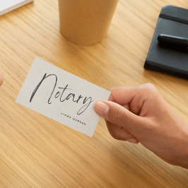 Tarjeta De Visita Notary Public Beige Rustic 