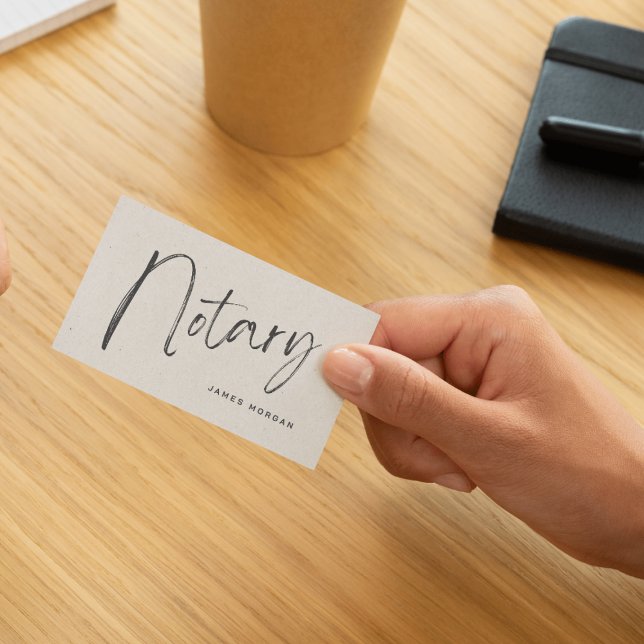 Tarjeta De Visita Notary Public Beige Rustic  (Subido por el creador)