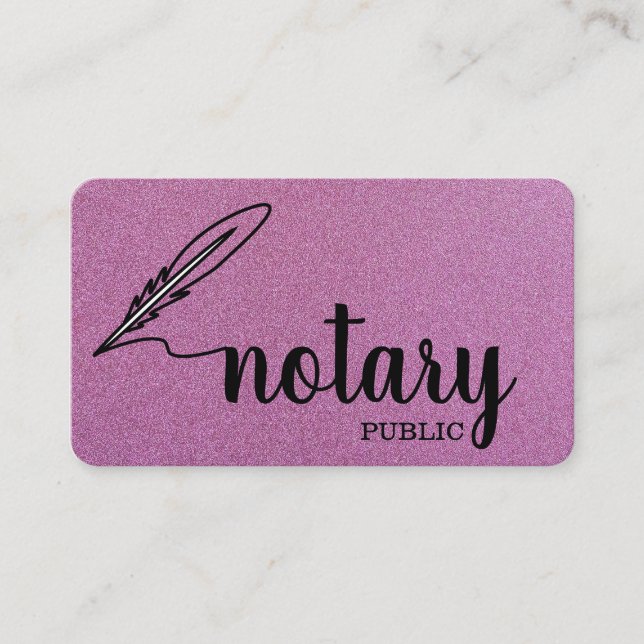 Tarjeta De Visita Notary Public Elegant Script Plain (Anverso)