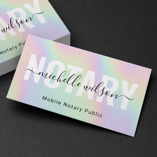 Tarjeta De Visita Notary Public Loan Siging Agent Classy Typography