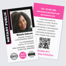 Notary Public Loan Siging Agent Photo ID Pink