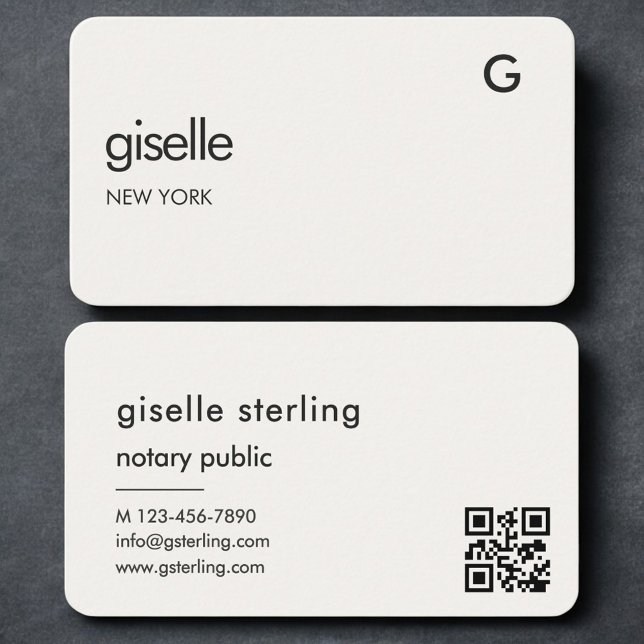 Tarjeta De Visita Notary Public Neutral QR Code  (Subido por el creador)