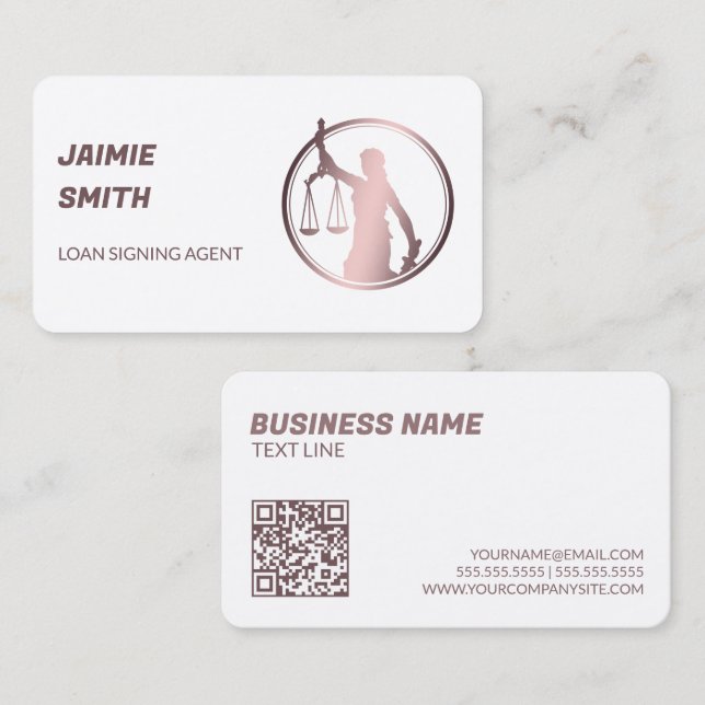 Tarjeta De Visita Notary Public QR Business Card (Anverso / Reverso)