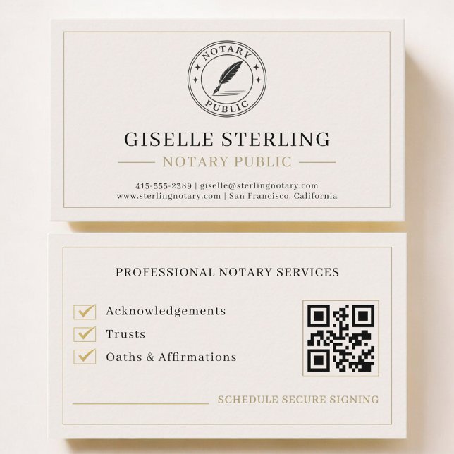 Tarjeta De Visita Notary Public QR Code Professional (Subido por el creador)