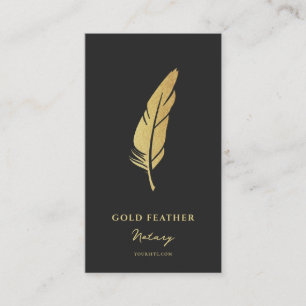 Tarjeta De Visita Notary Public Signing Agent Consultant Black Gold