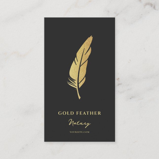 Tarjeta De Visita Notary Public Signing Agent Consultant Black Gold (Anverso)