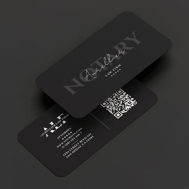 Tarjeta De Visita Notary Signing Agent Elegant Dark Gray Modern (Notary Signing Agent Elegant Dark Grey Modern Business Card
)