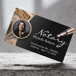 Tarjeta De Visita Notary Signing Agent Modern Photo Professional