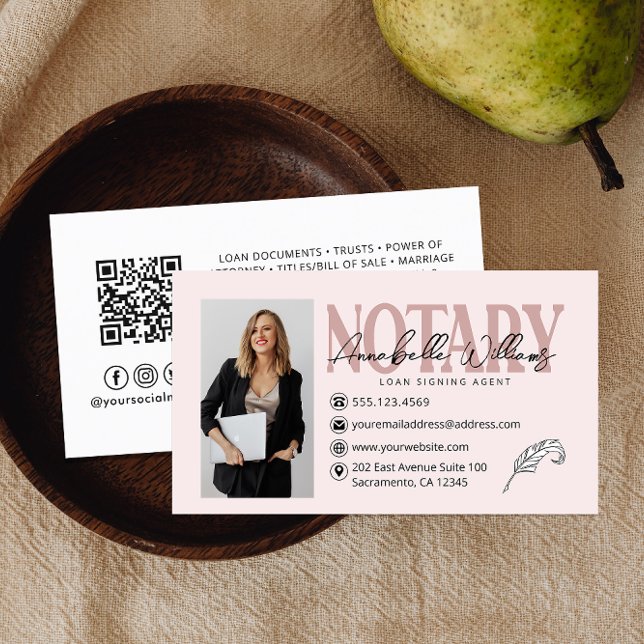 Tarjeta De Visita Notary Signing Agent QR Code Photo (Subido por el creador)