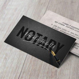 Tarjeta De Visita Notary Signing Agent Signature Elegant Black