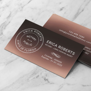 Tarjeta De Visita Notary Stamp Loan Siging Agent Brown Ombre