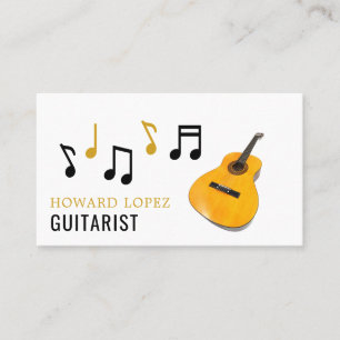 Tarjeta De Visita Notas de guitarra, guitarrista, músico profesional