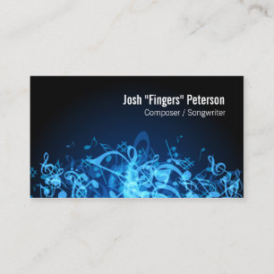 Tarjeta De Visita Notas de la música Jumble Blue Business Card