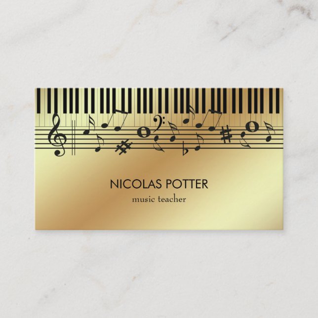 Tarjeta De Visita Notas de la música negra (Anverso)