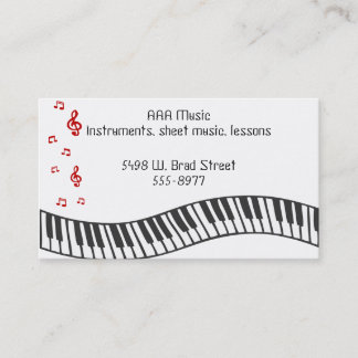 Tarjeta De Visita Notas musicales