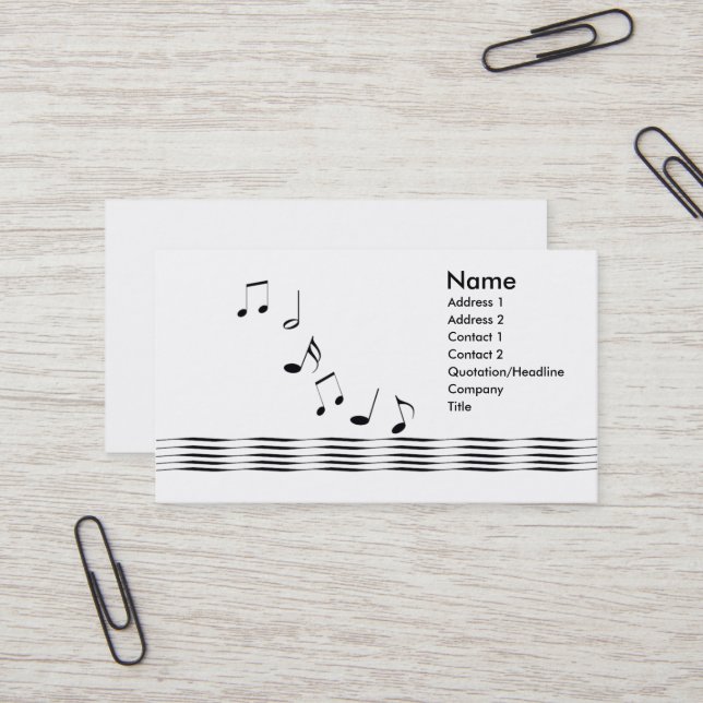 Tarjeta De Visita Notas musicales (Anverso/Reverso In Situ)