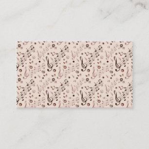 Tarjeta De Visita Notas musicales, barras, y símbolos festivos