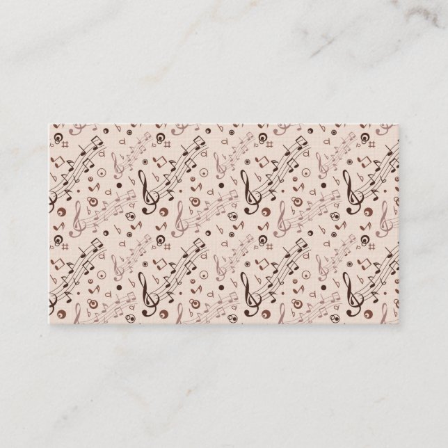 Tarjeta De Visita Notas musicales, barras, y símbolos festivos (Anverso)