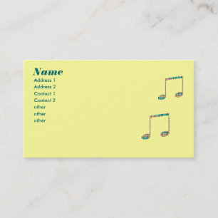 Tarjeta De Visita notas musicales de la tela escocesa