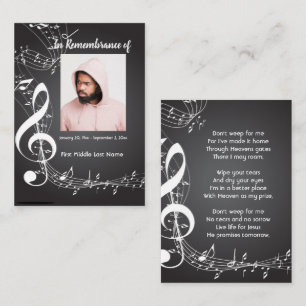 Tarjeta De Visita Notas musicales de recuerdo cristiano